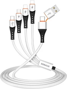 Teléfono Doble 6 en 1 USB A a C Multi 4 1 Tipo C Micro Marfil Blanco - Imagen 1 de 7