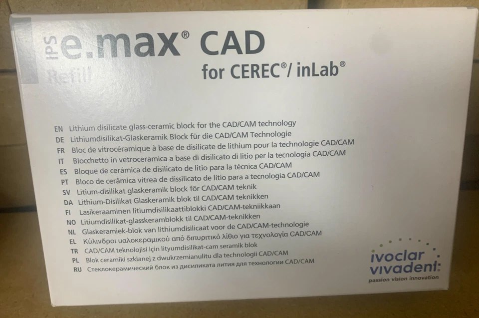 Vivadent Ivoclar IPS e.max CAD CEREC Blocks InLab 5/Pk All Sizes Shades