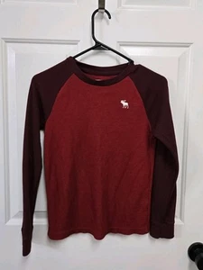 Abercrombie Kids Boys Red Essential thermal waffle t-shirt - Size 9/10 - Picture 1 of 3
