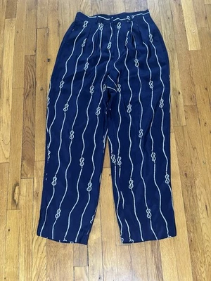 Pantalones náuticos para mujer VALE LA PENA 100 % SEDA AZUL MARINO TALLA 14  Foto 1 de 4