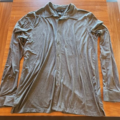 J Ferrar Blue Button Up Pullover Collared Shirt Large Long Sleeve Rn# 93677 - Image 1 of 4