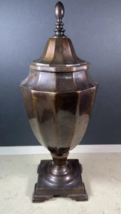 Vintage große Bronze-Deckelurne mit Fuß 15 Zoll - Bild 1 von 5