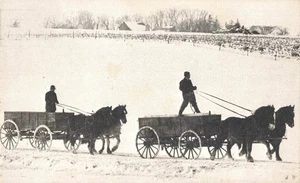 Amish Ice Hauling Iowa Winter - Horse-Drawn Wagons - Kalona, IA - John Zielinski - Picture 1 of 2
