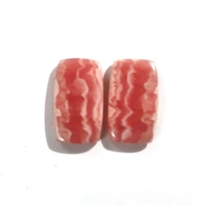 34.20 Cts Natural Rectangle Rhodochrosite Cabochon Pair Supply 21X12X4 MM - Picture 1 of 6