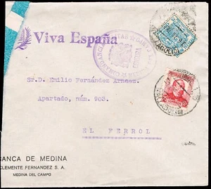 Valladolid - Guerra Civil - Edi o 685 + Esp. Móvil - "Medina del Campo 7/1/37" + - Imagen 1 de 1
