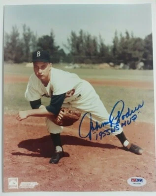 Johnny Podres Signed 8x10 Photo Autographed PSA DNA COA Inscribed 55 WS MVP - Image 1 of 3