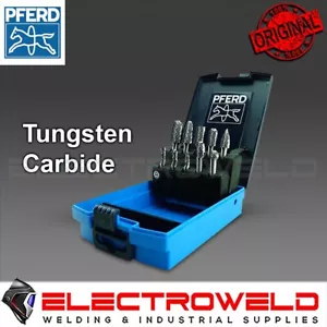10 Pce PFERD Tungsten Carbide Burr Set 6mm 1/4" Drill Shank Steel Metal 26005691 - Picture 1 of 2