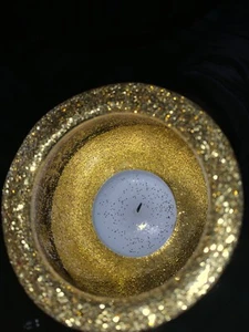 12 Weihnachts-Teelichthalter in Kugelform mit Glitter und Befestigungsklammer  - Bild 1 von 4