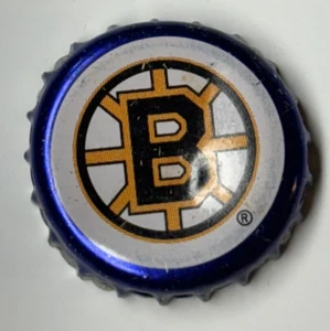 Tapa de botella corona de cerveza forrada de plástico Labatt NHL Boston Bruins - Imagen 1 de 4