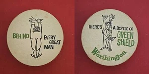 Worthington Green Shield Behind Every Great Man Brewery Beer Mat Beer - Picture 1 of 1