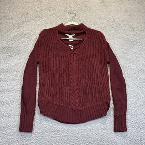 American Rag Front Cutout Burgundy/Red Sweater Size XS NWT - Picture 1 of 10