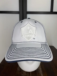 LA Galaxy Hat Cap Fitted Adult Medium White Polyester Blend MLS Climalite Adidas - Picture 1 of 14