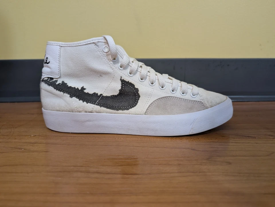 Size 8 - Nike Blazer Court Mid Premium SB White Black 2022 - Image 1 of 4