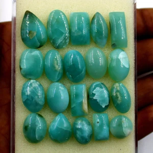 20 Pcs Natural Dominican Larimar Top Grade 10mm-18mm Mix Cabochon Gemstones Lot - Picture 1 of 11