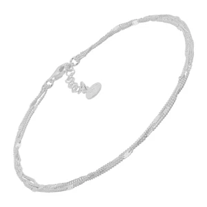 New Silpada 'Triple Your Luck' Anklet in Sterling Silver, 9" + 1" - Picture 1 of 8