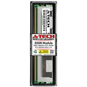 32GB DDR3 ECC LRDIMM Micron MT72JSZS4G72LZ-1G9E2A7 Equivalent Server Memory RAM - Picture 1 of 6