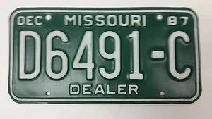 1987 MISSOURI Dealer License Plate D6491-C - Picture 1 of 1