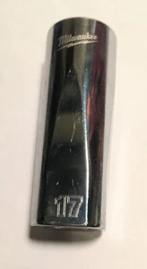 Milwaukee 17 mm x 3/8 in 6 Point Deep Socket Free USA Shipping - Picture 1 of 3