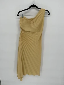 Neu mit Etikett Banana Republic One-Shoulder-Midikleid Sunburst plissiert Größe 0 * kleiner Fleck - Bild 1 von 6