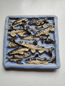 LIEF SPORCK 2011 MICHIGAN STUDIO ART POTTERY TILE WALL PLAQUE SMELT - Picture 1 of 4