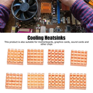 8pcs Heat Sinks Pure Copper Heatsinks with Adhesive Patches for Motherboard - Afbeelding 1 van 12