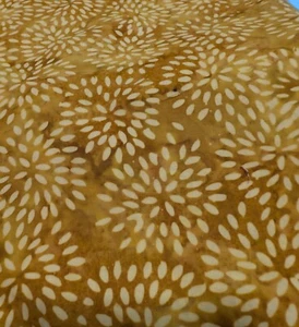 Batik Gold Yellow Flowers 100% Cotton Fabric 2.4 yards - Picture 1 of 2