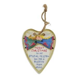 Heart Shaped Merry Christmas Friend Ornament Tree Decor - Picture 1 of 3