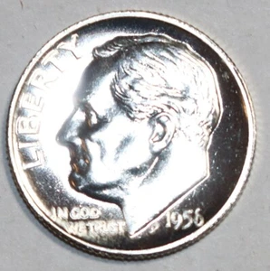 1956 PROOF ROOSEVELT SILVER DIME Item #2758 - Picture 1 of 2