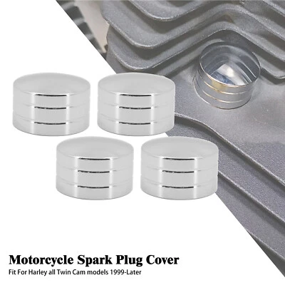 4x Chrome Head Bolt Cover Fit For Harley Touring Softail Dyna Sportster Twin Cam - Изображение 1 из 4