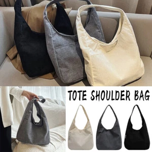 Large Capacity Tote Shoulder Bag Corduroy Tote Bag Women Shopper Commuting Bag - Picture 1 of 26