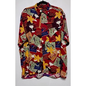 Vintage John Henry Novelty Hawaiian Shirt Size Large Tiki Bar Resortwear Party - Picture 1 of 4