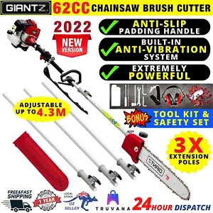 Polesaw Pole Saw 62cc Chainsaw Petrol Garden Tree Brush Cutter Brushcutter - Picture 1 of 12