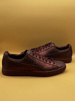 Puma Clyde Cheetah Print Burgundy Shoes - Women’s Size 8.5 (36829601) Red Bottom - Image 1 of 4