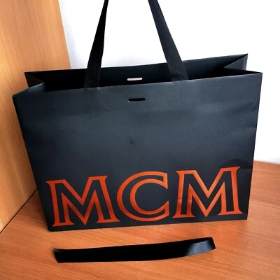 shopping bag MCM busta carta shopper regali acquisti zaino backpack marsupio - Imagen 1 de 3