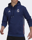 Camiseta con capucha adidas Real Madrid para hombre.  Azul medio GL0048.  Muestra