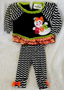 Rare Editions Toddler Girl's Halloween BOO Tunic & Legging Set-Size 6-9 Month - Picture 1 of 4