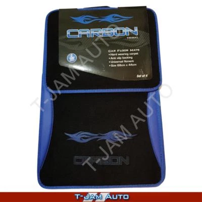 Carbon Tribal Blue/Black Carpet Car Floor Mats for Toyota Echo - image 1 of 3