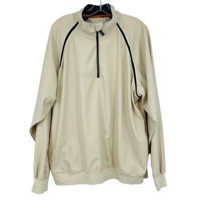 Chaqueta de Golf TEHAMA Caqui 1/4 Cremallera Pullover Cuello Simulado Ligera Para Hombres L  Foto 1 de 4