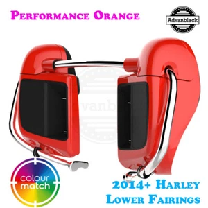 Performance Orange Lower Vented Fairings Fit 2014+ Harley FLTRX FLHR Touring - Picture 1 of 11