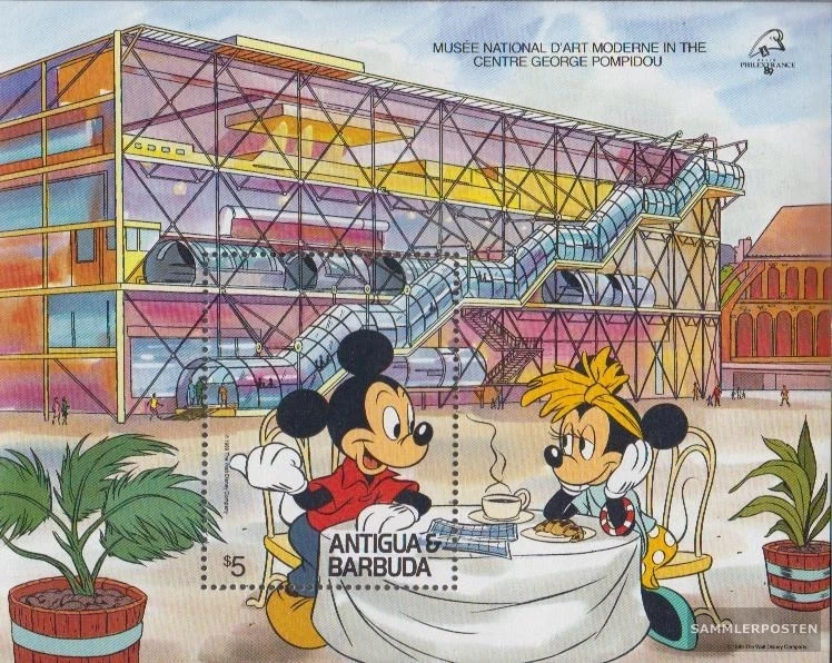 Фигурки Walt-Disney Антигуа и Барбуда блок159 как новые без наклеек и следов 1989 - Изображение 1 из 1