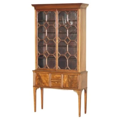 ELEGANT ANTIQUE VICTORIAN CIRCA 1870 ASTRAL GLAZED BOOKCASE WITH LONG LEGS - Image 1 of 4
