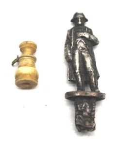 2 pc Antique Stanhope Viewers Bone Lords Prayer+Metal Napoleon Paris France Peep - Picture 1 of 7