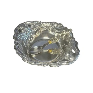 Arthurs Court Aluminum Baby Bowl and Spoon Rabbit Easter - Picture 1 of 9