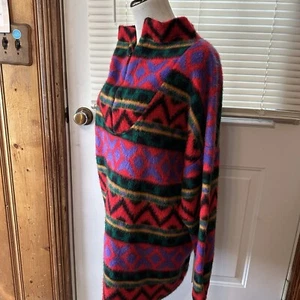 Vintage Jeans Wear Damen Native Aztec Southwestern Pullover Jacke Viertelreißverschluss XL - Bild 1 von 16