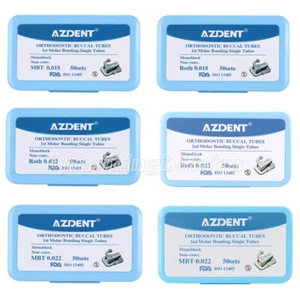 200Pcs AZDENT Dental Orthodontic Buccal Tube 1st 2nd Molar Tube Roth MBT 022/018 - Picture 1 of 49