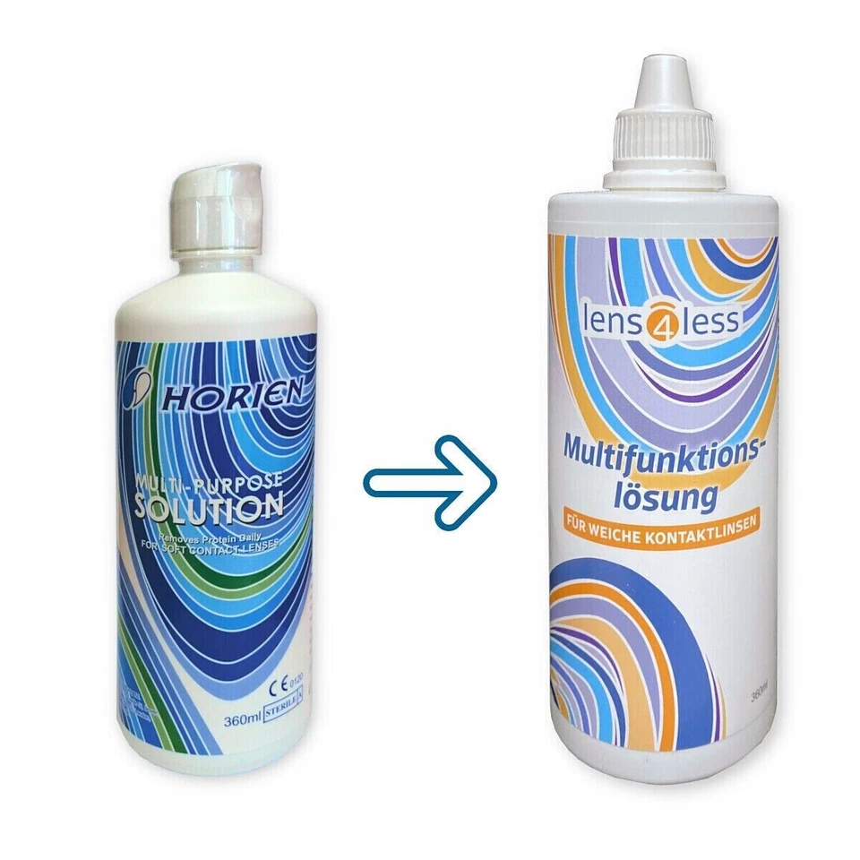 LENS4LESS 2 - 24 x 360ml Horien Kombilösung - All-In-One (verbesserter Produktnachfolger)