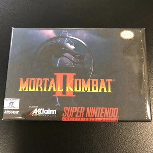 Mortal Kombat II FRIDGE MAGNET 2" x 3" inches SNES Super Nintendo Box Art - Picture 1 of 2