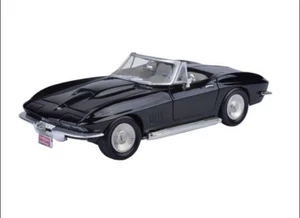 Motormax 1/24 1967 Chevrolet Corvette Cabrio Nero - Foto 1 di 1