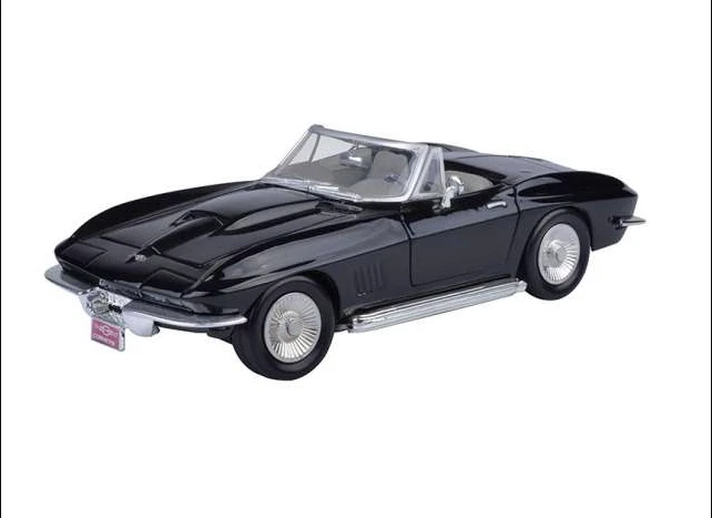 Motormax 1/24 1967 Chevrolet Corvette Cabriolet Nero - Immagine 1 di 1