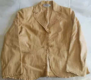 Giacca CARLISLE 100% pelle marrone tasche anteriori abbottonata taglia 8 - Foto 1 di 5
